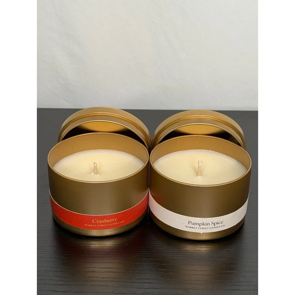 Market Street Candle Co Pumpkin Spice Cranberry Soy Candles Fall Set 8oz